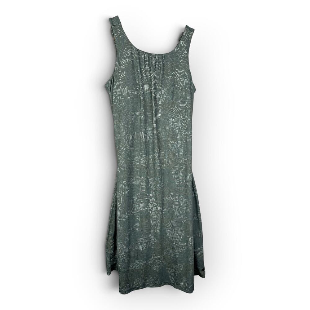 Prana Women size Medium Sage Green Dot Active Dress Athleisure Travel Hiking